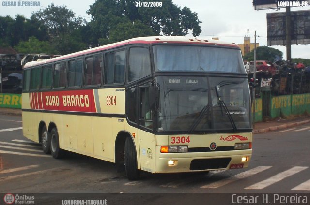 Viação Ouro Branco 3304 na cidade de Londrina, Paraná, Brasil, por Cesar H. Pereira. Número da foto: #64718.