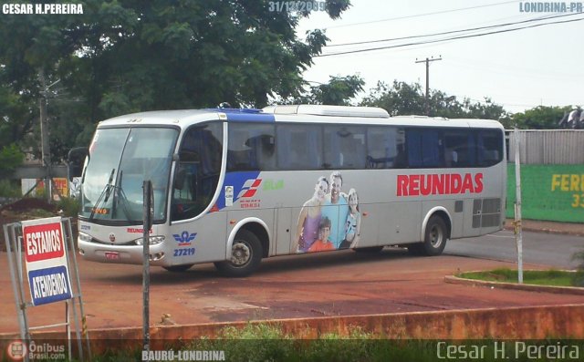 Reunidas Transportes Coletivos 27219 na cidade de Londrina, Paraná, Brasil, por Cesar H. Pereira. Número da foto: #65008.