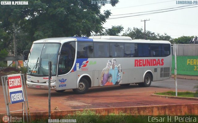 Reunidas Transportes Coletivos 27219 na cidade de Londrina, Paraná, Brasil, por Cesar H. Pereira. ID da foto: 65008.