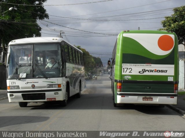 Viação Graciosa 171 na cidade de Curitiba, Paraná, Brasil, por Wagner Domingos Ivanesken. ID da foto: 70782.