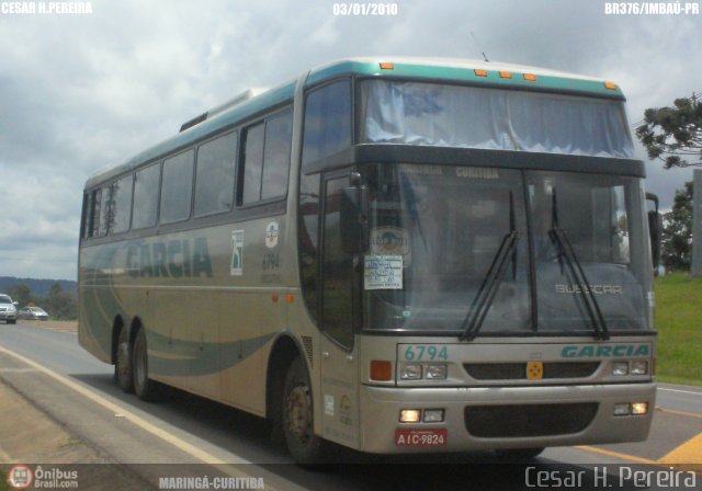 Viação Garcia 6794 na cidade de Imbaú, Paraná, Brasil, por Cesar H. Pereira. Número da foto: #65645.