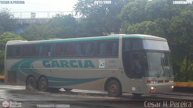 Viação Garcia 6183 na cidade de Londrina, Paraná, Brasil, por Cesar H. Pereira. Número da foto: #65839.
