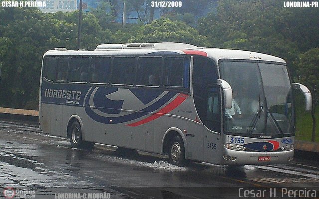 Expresso Nordeste 3135 na cidade de Londrina, Paraná, Brasil, por Cesar H. Pereira. Número da foto: #67270.