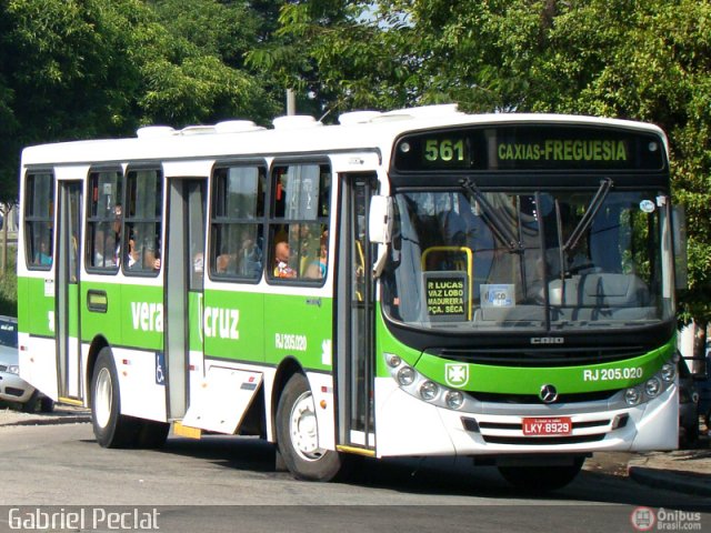 Viação Vera Cruz RJ 205.020 na cidade de Rio de Janeiro, Rio de Janeiro, Brasil, por Gabriel Peclat. Número da foto: #212811.