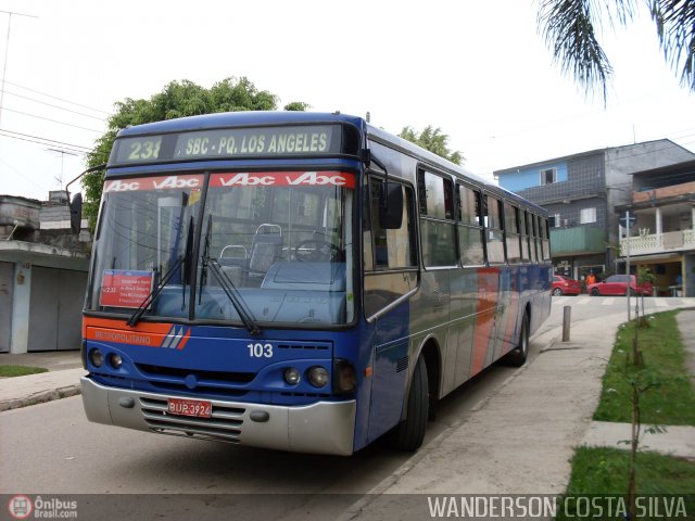 Auto Viação ABC 103 na cidade de São Bernardo do Campo, São Paulo, Brasil, por Wanderson Costa Silva. ID da foto: 218861.