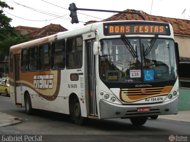 Transportes Fabio's RJ 154.076 na cidade de Rio de Janeiro, Rio de Janeiro, Brasil, por Gabriel Peclat. ID da foto: 227094.