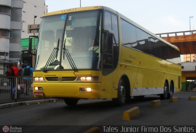 Viação Itapemirim 45209 na cidade de Belo Horizonte, Minas Gerais, Brasil, por Tales Junio  Firmo dos Santos. ID da foto: 227345.