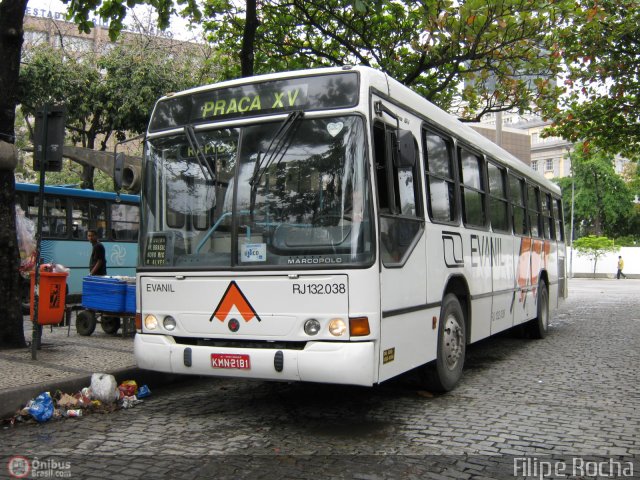 Evanil Transportes e Turismo RJ 132.038 na cidade de Rio de Janeiro, Rio de Janeiro, Brasil, por Filipe Rocha. Número da foto: #238071.