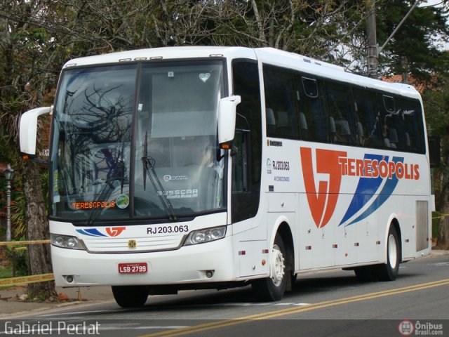 Viação Teresópolis RJ 203.063 na cidade de Teresópolis, Rio de Janeiro, Brasil, por Gabriel Peclat. Número da foto: #231806.