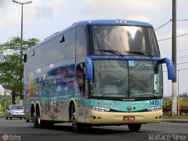Aliança Tur Transporte de Passageiros e Turismo 1415 na cidade de Aracaju, Sergipe, Brasil, por Wallace Silva. ID da foto: 231910.