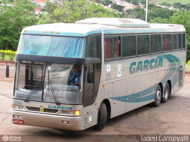 Viação Garcia 6594 na cidade de Cornélio Procópio, Paraná, Brasil, por Tadeu Carnevalli. ID da foto: 264215.