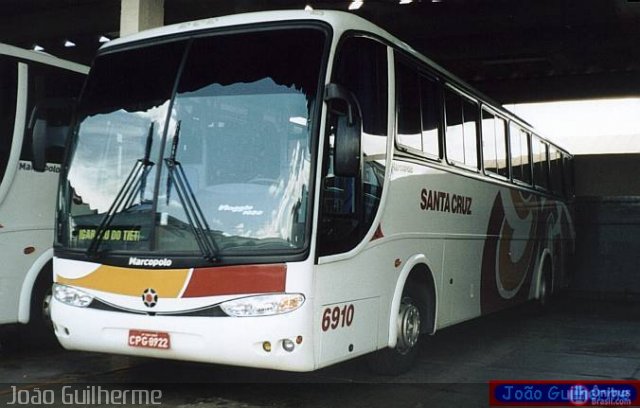 Viação Santa Cruz 6910 na cidade de Jaú, São Paulo, Brasil, por João Guilherme Lopes. ID da foto: 250718.