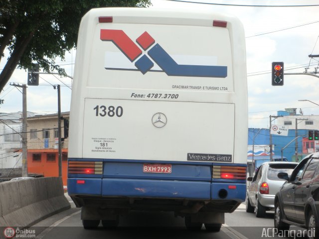 Gracimar Transporte e Turismo 1380 na cidade de São Paulo, São Paulo, Brasil, por Antonio Carlos Pangardi. Número da foto: #250751.
