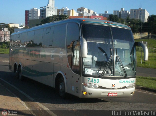 Viação Garcia 7480 na cidade de Campinas, São Paulo, Brasil, por Rodrigo Madaschi. ID da foto: 272332.