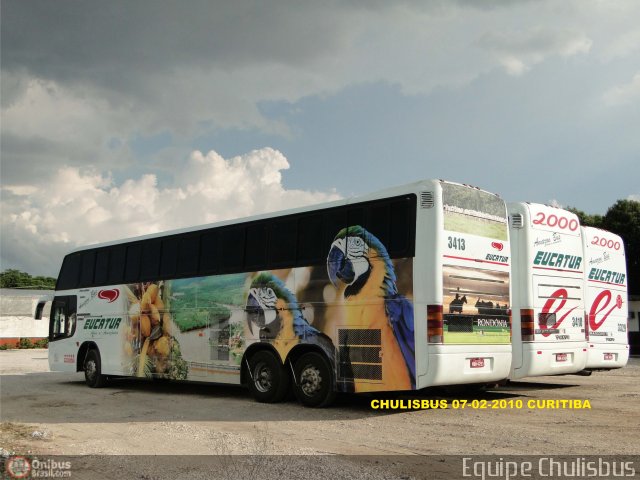 Eucatur - Empresa União Cascavel de Transportes e Turismo 3413 na cidade de Curitiba, Paraná, Brasil, por Paulo Roberto Chulis. ID da foto: 78565.