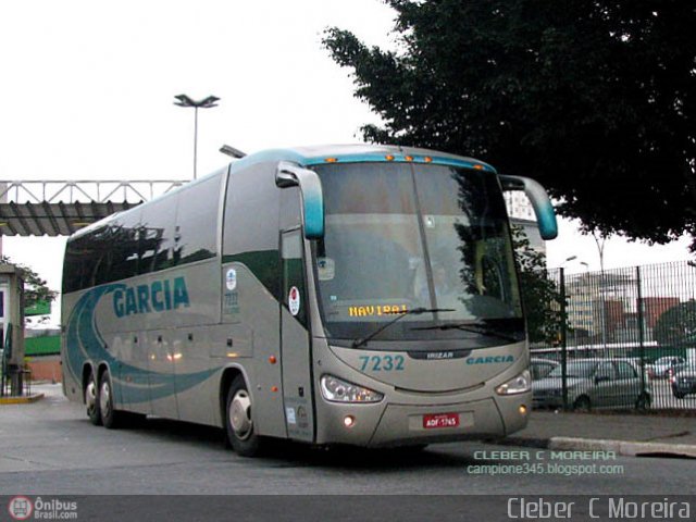 Viação Garcia 7232 na cidade de São Paulo, São Paulo, Brasil, por Cleber C.  Moreira. Número da foto: #75472.