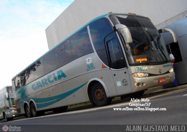 Viação Garcia 7650 na cidade de Campinas, São Paulo, Brasil, por Alain Gustavo Melo. ID da foto: 98629.