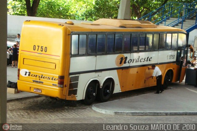 Viação Nordeste 0750 na cidade de Fortaleza, Ceará, Brasil, por [Leandro Sousa]. Número da foto: #88058.