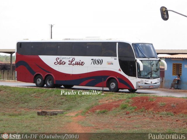 Expresso São Luiz 7080 na cidade de Brasília, Distrito Federal, Brasil, por Paulo Camillo Mendes Maria. Número da foto: #89680.