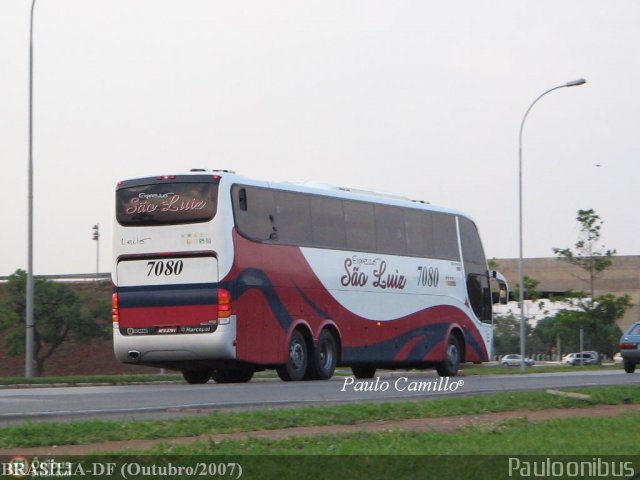 Expresso São Luiz 7080 na cidade de Brasília, Distrito Federal, Brasil, por Paulo Camillo Mendes Maria. ID da foto: 89692.