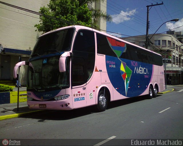 Nova América Turismo 1900 na cidade de Caxias do Sul, Rio Grande do Sul, Brasil, por Eduardo Machado. Número da foto: #114737.