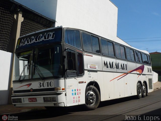 Auto Ônibus Macacari 3010 na cidade de Jaú, São Paulo, Brasil, por João Guilherme Lopes. Número da foto: #119268.