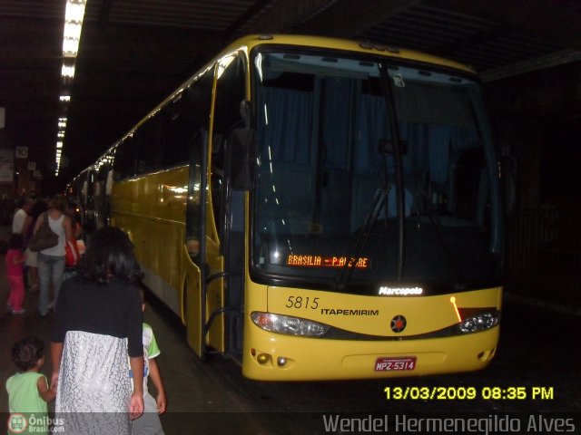 Viação Itapemirim 5815 na cidade de Brasília, Distrito Federal, Brasil, por Wendel Hermenegildo Alves. Número da foto: #107080.