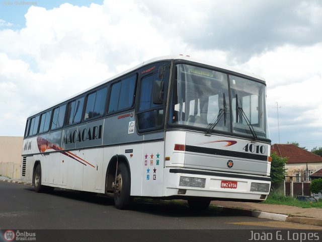 Auto Ônibus Macacari 4010 na cidade de Jaú, São Paulo, Brasil, por João Guilherme Lopes. ID da foto: 120060.