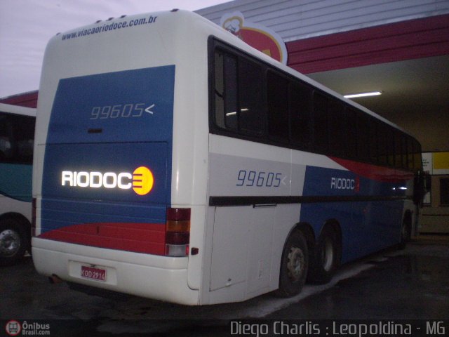 Viação Riodoce 99605 na cidade de Leopoldina, Minas Gerais, Brasil, por Diego Charlis Coelho. ID da foto: 129492.