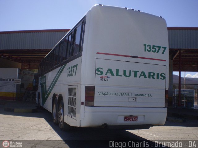 Viação Salutaris e Turismo 13577 na cidade de Brumado, Bahia, Brasil, por Diego Charlis Coelho. ID da foto: 134527.