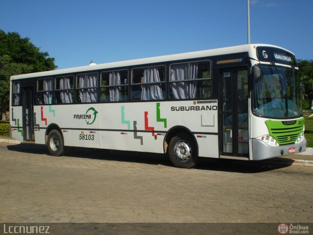 Viação Piracema de Transportes 58103 na cidade de São Miguel Arcanjo, São Paulo, Brasil, por Luis Nunez. Número da foto: #121576.