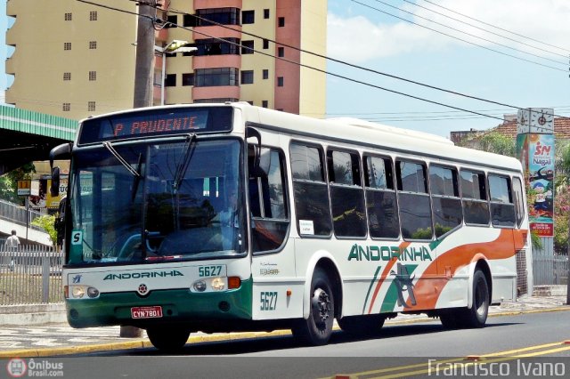 Empresa de Transportes Andorinha 5627 na cidade de Presidente Prudente, São Paulo, Brasil, por Francisco Ivano. ID da foto: 122756.