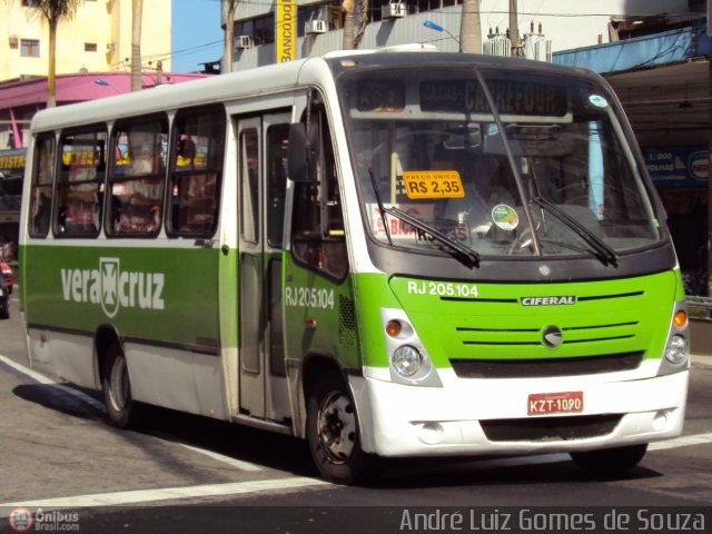 Viação Vera Cruz RJ 205.104 na cidade de Duque de Caxias, Rio de Janeiro, Brasil, por André Luiz Gomes de Souza. ID da foto: 136301.