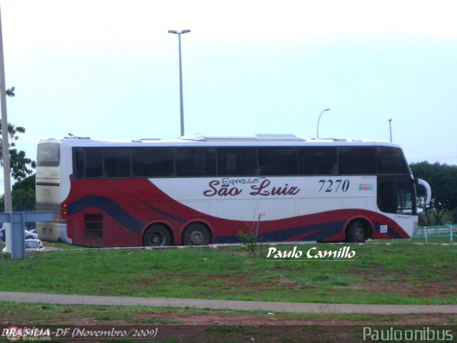 Expresso São Luiz 7270 na cidade de Brasília, Distrito Federal, Brasil, por Paulo Camillo Mendes Maria. Número da foto: #141813.