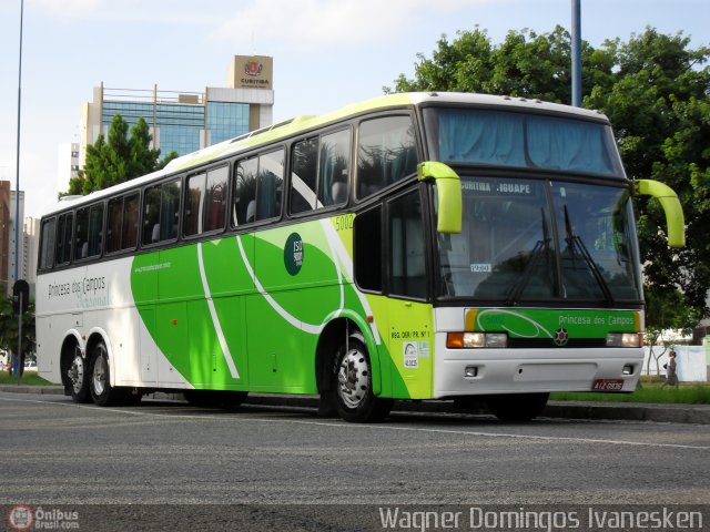 Expresso Princesa dos Campos 5002 na cidade de Curitiba, Paraná, Brasil, por Wagner Domingos Ivanesken. ID da foto: 143481.