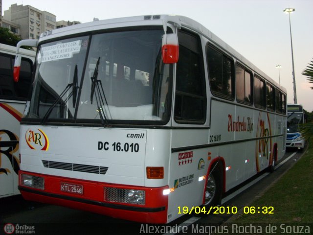 Andrelu Rio Transporte e Turismo DC 16.010 na cidade de Rio de Janeiro, Rio de Janeiro, Brasil, por Alexandre  Magnus. ID da foto: 160370.