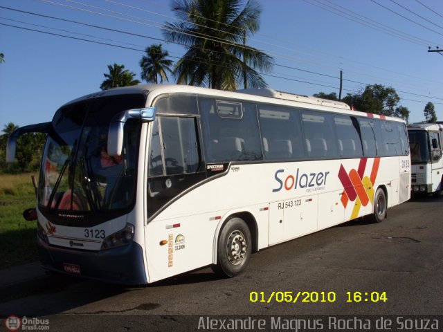 Solazer Transportes e Turismo 3123 na cidade de Rio de Janeiro, Rio de Janeiro, Brasil, por Alexandre  Magnus. Número da foto: #162087.