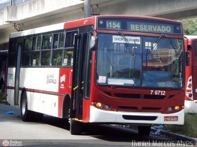 Viação Gatusa Transportes Urbanos 7 6712 na cidade de São Paulo, São Paulo, Brasil, por Daniel Marcos Alves . ID da foto: 154088.