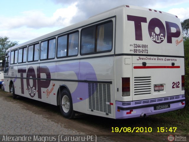 Top Bus Brasil Turismo 212 na cidade de Caruaru, Pernambuco, Brasil, por Alexandre  Magnus. Número da foto: #163810.