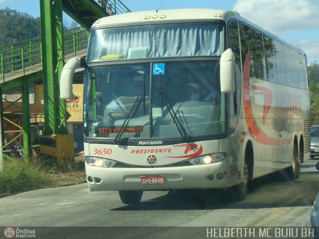Viação Presidente 3650 na cidade de João Monlevade, Minas Gerais, Brasil, por Helberth Mc Buiu Bh. . Número da foto: #164526.