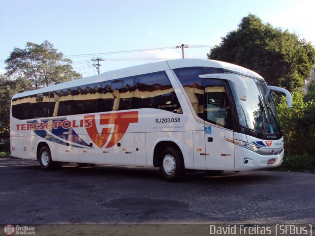 Viação Teresópolis RJ 203.058 na cidade de Teresópolis, Rio de Janeiro, Brasil, por David Freitas. Número da foto: #166463.