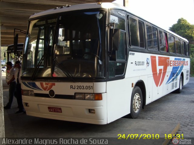 Viação Teresópolis RJ 203.051 na cidade de Teresópolis, Rio de Janeiro, Brasil, por Alexandre  Magnus. Número da foto: #169943.