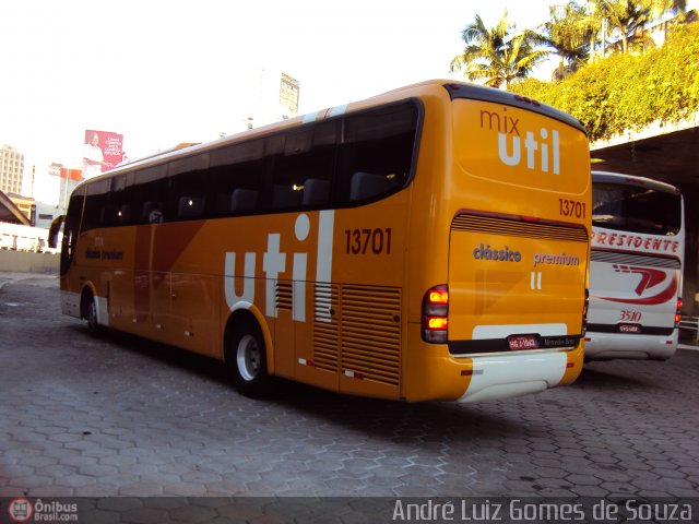 UTIL - União Transporte Interestadual de Luxo 13701 na cidade de Belo Horizonte, Minas Gerais, Brasil, por André Luiz Gomes de Souza. Número da foto: #156957.