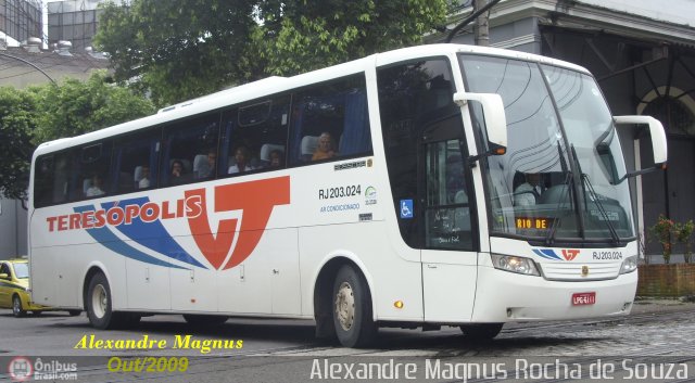 Viação Teresópolis RJ 203.024 na cidade de Rio de Janeiro, Rio de Janeiro, Brasil, por Alexandre  Magnus. Número da foto: #180670.