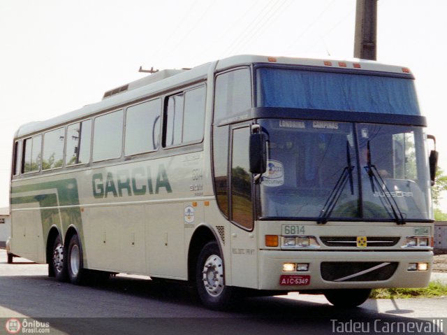 Viação Garcia 6814 na cidade de Cornélio Procópio, Paraná, Brasil, por Tadeu Carnevalli. ID da foto: 182649.