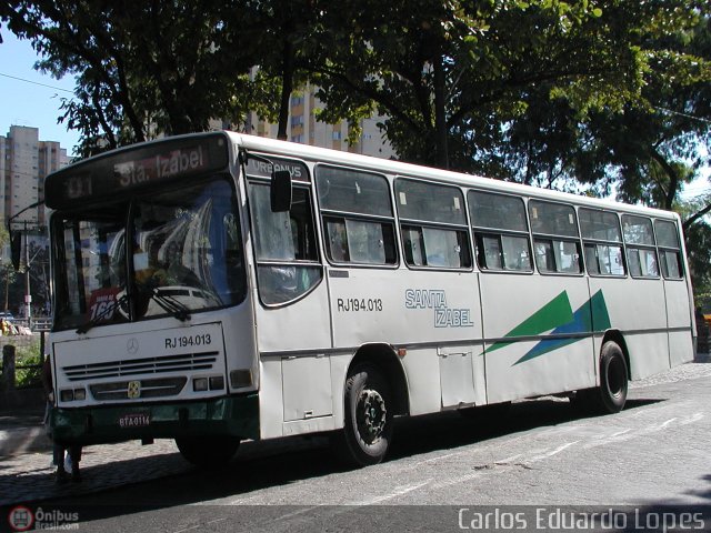 Viação Santa Izabel RJ 194.013 na cidade de São Gonçalo, Rio de Janeiro, Brasil, por Carlos Eduardo Lopes. ID da foto: 182591.