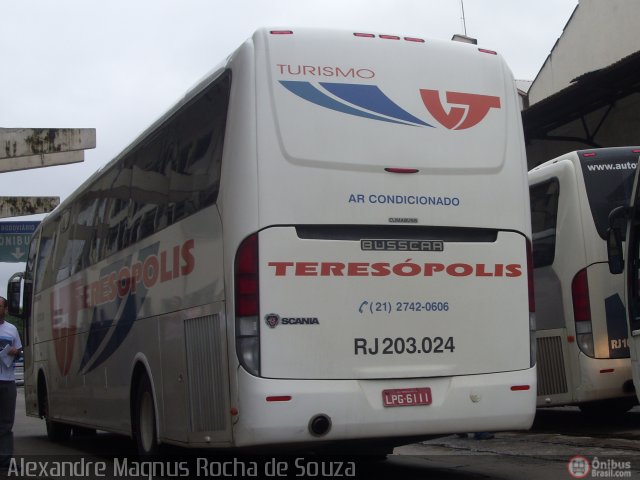 Viação Teresópolis RJ 203.024 na cidade de Rio de Janeiro, Rio de Janeiro, Brasil, por Alexandre  Magnus. Número da foto: #184719.