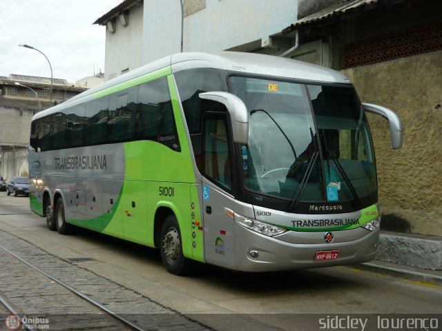 Transbrasiliana Transportes e Turismo 51001 na cidade de Rio de Janeiro, Rio de Janeiro, Brasil, por Sidcley Lourenço. Número da foto: #185869.