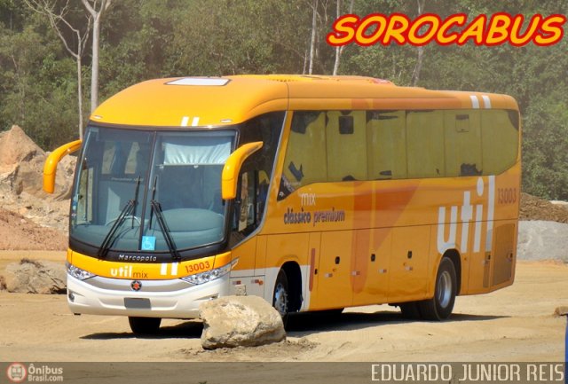 UTIL - União Transporte Interestadual de Luxo 13003 na cidade de Miracatu, São Paulo, Brasil, por EDUARDO - SOROCABUS. ID da foto: 187263.