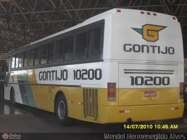 Empresa Gontijo de Transportes 10200 na cidade de Patos de Minas, Minas Gerais, Brasil, por Wendel Hermenegildo Alves. ID da foto: 173684.